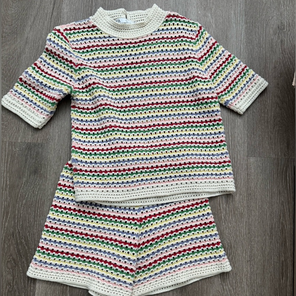 ZARA Colorful Knit 2 Piece Set M